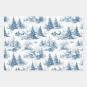 Blue Toile Christmas Pattern  Inpakpapier Vel (Voorkant 2)