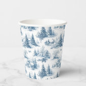Blue Toile Christmas Pattern Papieren Bekers (Voorkant)