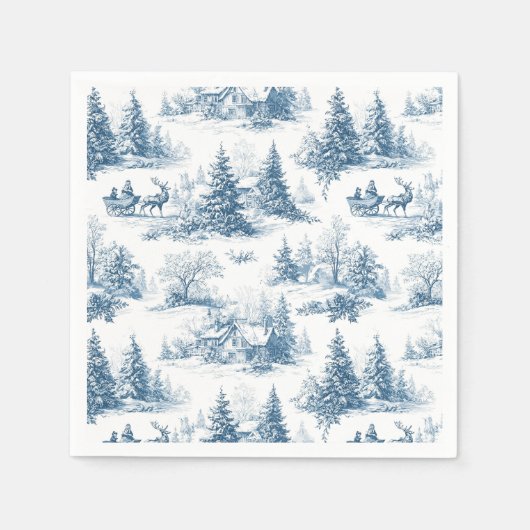Blue Toile Christmas Pattern  Servet (Voorkant)