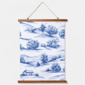 Blue Toile Countryside Scene (5) Hangend Wandkleed (Voorkant)