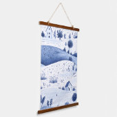 Blue Toile Countryside Scene (6) Hangend Wandkleed (Gebogen)