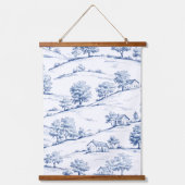 Blue Toile Countryside Scene (7) Hangend Wandkleed (Voorkant)