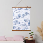 Blue Toile Countryside Scene (7) Hangend Wandkleed (Slaapkamer)