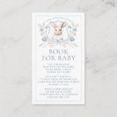 Blue Toile Crest Bunny Book voor Baby Boy Shower Informatiekaartje (Voorkant)