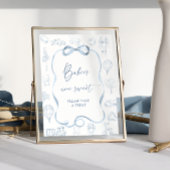 Blue Toile de Jouy Baby shower Baby's zijn zoet Poster