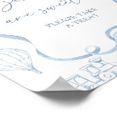 Blue Toile de Jouy Baby shower Baby's zijn zoet Poster (Hoek)