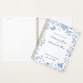 Blue Toile De Jouy Bloemen Huwelijk Planner (Display)