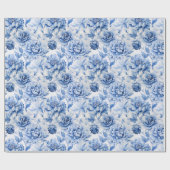 Blue Toile de Jouy Cadeaupapier (Vlak)