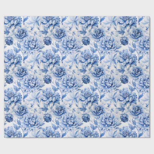 Blue Toile de Jouy Cadeaupapier (Vlak)