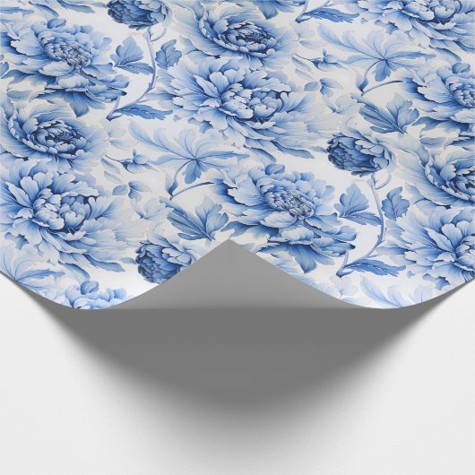 Blue Toile de Jouy Cadeaupapier (Hoek)