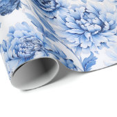 Blue Toile de Jouy Cadeaupapier (Rol Hoek)