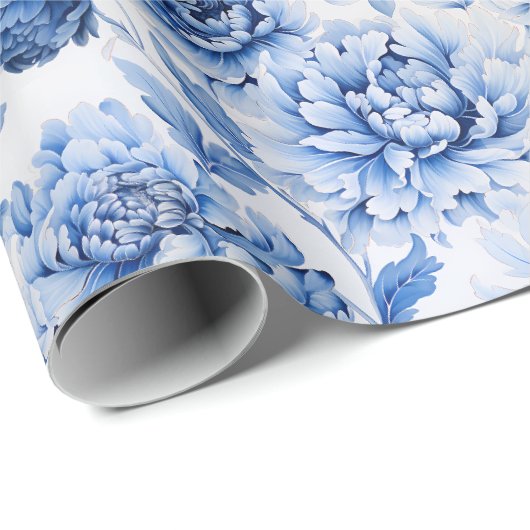 Blue Toile de Jouy Cadeaupapier (Rol Hoek)