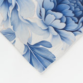 Blue Toile de Jouy Fleece Deken (Hoek)