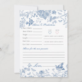 Blue Toile De Jouy Floral Advies voor Baby Kaart