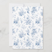 Blue Toile De Jouy Floral Advies voor Baby Kaart (Achterkant)