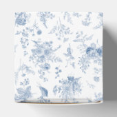 Blue Toile De Jouy Floral Baby Sprinkle Favoriet B Bedankdoosjes (Bovenkant)
