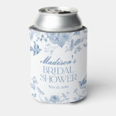 Blue Toile De Jouy Floral Vrijgezellenfeest Blikjeskoeler (Blikje Achterkant)