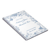Blue Toile De Jouy Floral Wedding Guest Book Notitieboek (Rechterzijde)