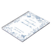 Blue Toile De Jouy Floral Wedding Guest Book Notitieboek (Linkerzijde)