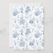 Blue Toile de Jouy Franse Bloemen Baby shower Kaart (Achterkant)