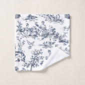 Blue Toile de Jouy, Franse landelijke stijl Bad Handdoek (Wasdoekje)