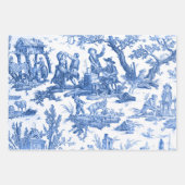 Blue Toile de Jouy Inpakpapier Vel (Voorkant)