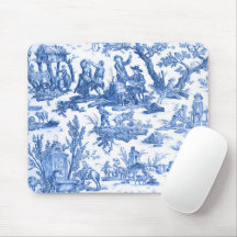 Blue Toile de Jouy Muismat