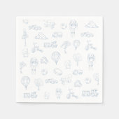 Blue Toile De Jouy Nursery Baby shower Servet (Voorkant)