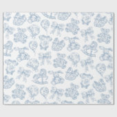 Blue Toile de Jouy Nursery Cadeaupapier (Vlak)