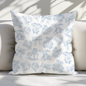  Blue Toile de Jouy Nursery Kussen