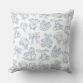  Blue Toile de Jouy Nursery Kussen (Voorkant)