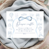 Blue Toile De Jouy Nursery Luier Raffle Ticket Informatiekaartje