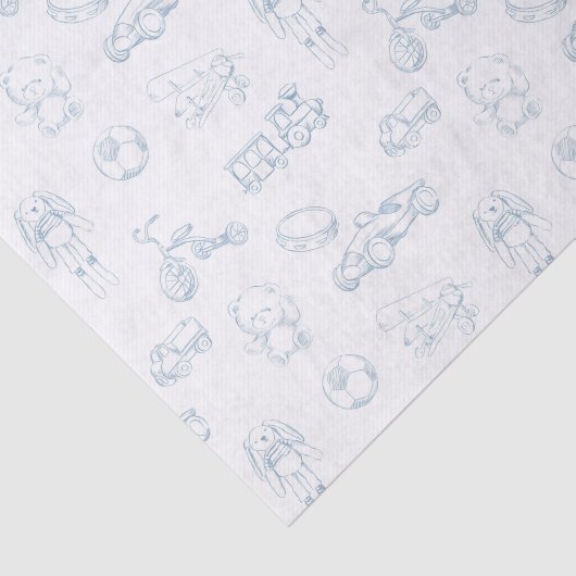 Blue Toile de Jouy  Nursery Tissuepapier (Detail)