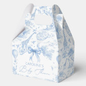 Blue Toile de Jouy Safari Boy Baby shower Bedankdoosjes (Voorkant)