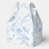 Blue Toile de Jouy Safari Boy Baby shower Bedankdoosjes (Achterkant)