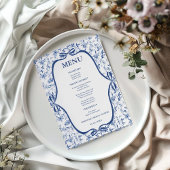 Blue Toile de jouy Tea Party Vrijgezellenfeest par Menu