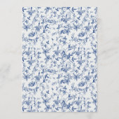 Blue Toile de jouy Tea Party Vrijgezellenfeest par Menu (Achterkant)