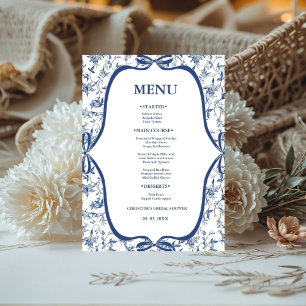 Blue Toile de jouy Tea Party Vrijgezellenfeest par Reclamebord Met Voetstuk