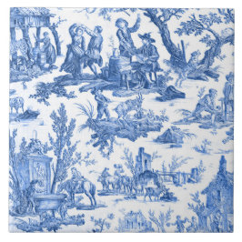 Blue Toile de Jouy Tegeltje