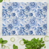 Blue Toile de Jouy Theedoek (Gevouwen)