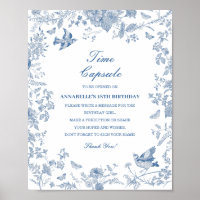 Blue Toile De Jouy Time Capsule Baby Verjaardagssp