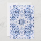 Blue Toile De Jouy Vrijgezellenfeest Kaart (Achterkant)