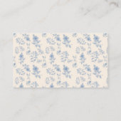 Blue Toile Easter Baby shower Informatiekaartje (Achterkant)