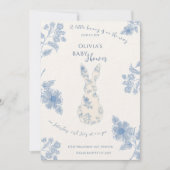 Blue Toile Easter Baby shower Kaart (Voorkant)