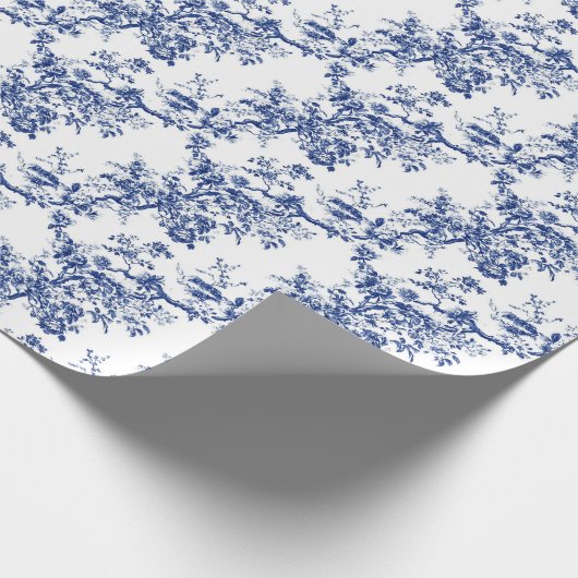 Blue Toile Elegance Cadeaupapier (Hoek)