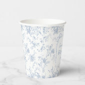 Blue Toile Floral Baby shower Papieren Bekers (Rechts)