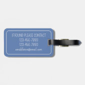 Blue Toile Floral Beach Dolfijn Gepersonaliseerd Bagagelabel (Achterkant horizontaal)