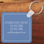 Blue Toile Floral Beach Dolfijn Gepersonaliseerd Sleutelhanger (Achterkant)