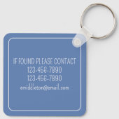 Blue Toile Floral Beach Dolfijn Gepersonaliseerd Sleutelhanger (Achterkant)