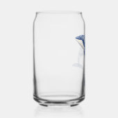 Blue Toile Floral Beach Dolfijn Monogram Blikvorm Glas (Rechts)